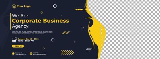 Diseño de plantilla de banner de negocios corporativos creativos para seminarios web, marketing, programas de clases en línea, etc. vector