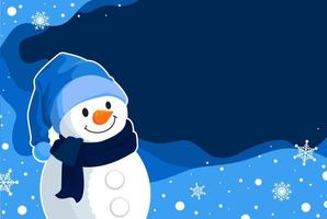 Blue Snowman vector Background