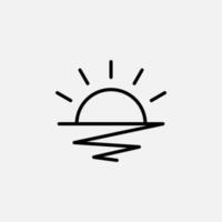 Sunrise, Sunset, Sun Line Icon, Vector, Illustration, Logo Template. Suitable For Many Purposes. vector