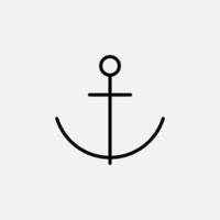 Anchor, Port Line Icon, Vector, Illustration, Logo Template. Suitable For Many Purposes. vector