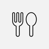 restaurante, comida, icono de línea de cocina, vector, ilustración, plantilla de logotipo. adecuado para muchos propósitos. vector