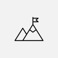 Mountain, Hill, Mount, Peak Line Icon, Vector, Illustration, Logo Template. Suitable For Many Purposes. vector