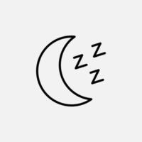 luna, noche, luz de la luna, icono de línea de medianoche, vector, ilustración, plantilla de logotipo. adecuado para muchos propósitos. vector