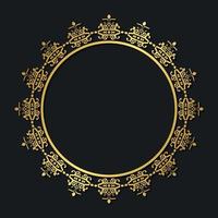Luxury round border frame design vector