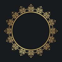 Luxury round border frame design vector