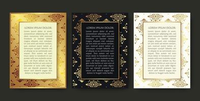 Luxury ornament greeting card vector template