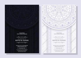 elegant wedding invitations with stylish ornamental pattern designs vector