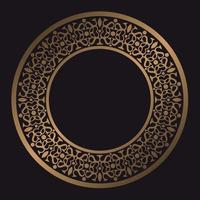 Luxury round border frame design vector