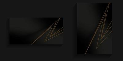 Dark background with abstract lines on the right in gold for card backgrounds, social media backgrounds, banners vector