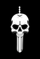 Skull with blade vector illustration