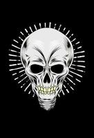 Skull with lamp vector illustration