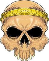 Human skull with bandana vector illustration