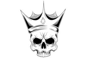 Skull and crown vector illustration