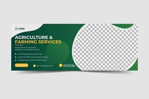 agriculture farming services or Landscaping Service Social Media banner and organic farm web banner vector