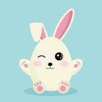 A cute Easter bunny in the form of the egg is winking vector