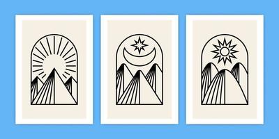 Collection of Bohemian Frame of Mountain vector