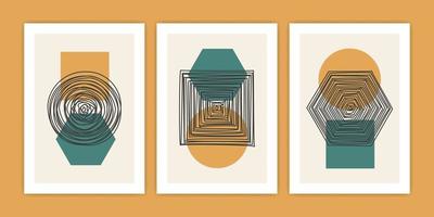 Set of Abstract Geometric Shape Poster Illustration vector