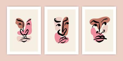 Set of Abstract Face for Poster Illustration vector