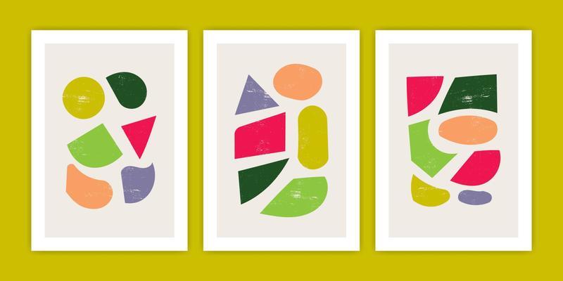 Collection of Abstract Shape Poster Illustration