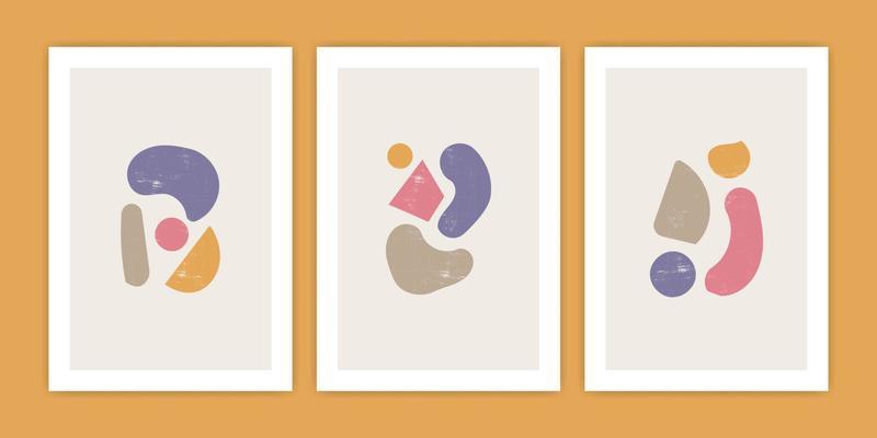 Set of Abstract Shape Poster Illustration