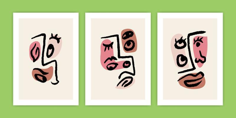 Collection of Abstract Face for Poster Print