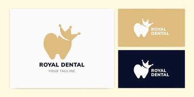 Tooth with crown illustration logo template design for dental or dentist. vector