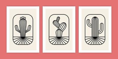 Collection of Bohemian Frame of Cactus vector