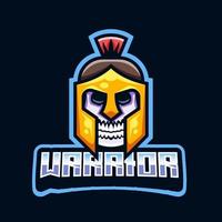 Ilustración de logotipo de cabeza de cráneo de gladiador vector