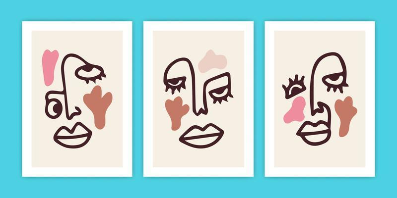 Poster Template of Abstract Face Collection