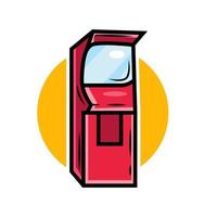 vector illustration colorful flat design arcade machine, old school game