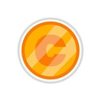 crypto coin icon c symbol in the middle, simple shiny vector