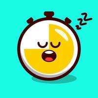 vector illustration of clock object character, with time-appropriate expression