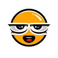 cute yellow sticker emoji expression man vector