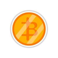 Moneda bitcoin brillante simple diseño colorido ilustración vector