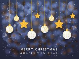 Merry Christmas Background Banner Template Design, Social Media Post, Happy New Year, New Year Background Banner, Social Media Ads Banner,  Christmas Ornament, Star, Poster, Holiday, Greeting Card. vector