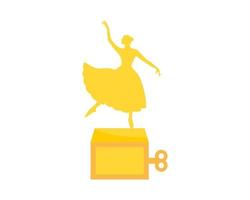 Woman ballerina with music box vector