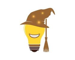 Witch idea with light bulb shape vector