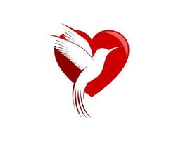 Love shape with luxury flying dove vector