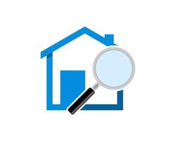 Simple house with magnifying glass inside vector