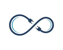 Simple infinity cable with electrical plug vector