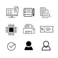 Set Bundle Technology With Line Icons vector