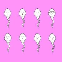 Sperm Bundle Cute Character vector