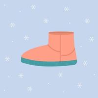 Winter shoes. Warm shoes. Winter accessories Flat vector illistration