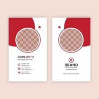 Red color vertical business card design template