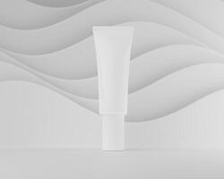 Squeeze tube for applying cream or cosmetics on a white background. photo