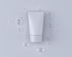 Squeeze tube for applying cream or cosmetics on a white background. photo