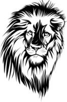 Details lion head tattoo vector. lion silhouette. vector