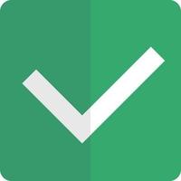 Flat check mark icon in green. vector