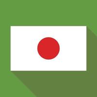 Japanese flag with a flat design. vector