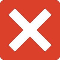 Cross mark in the red square. vector